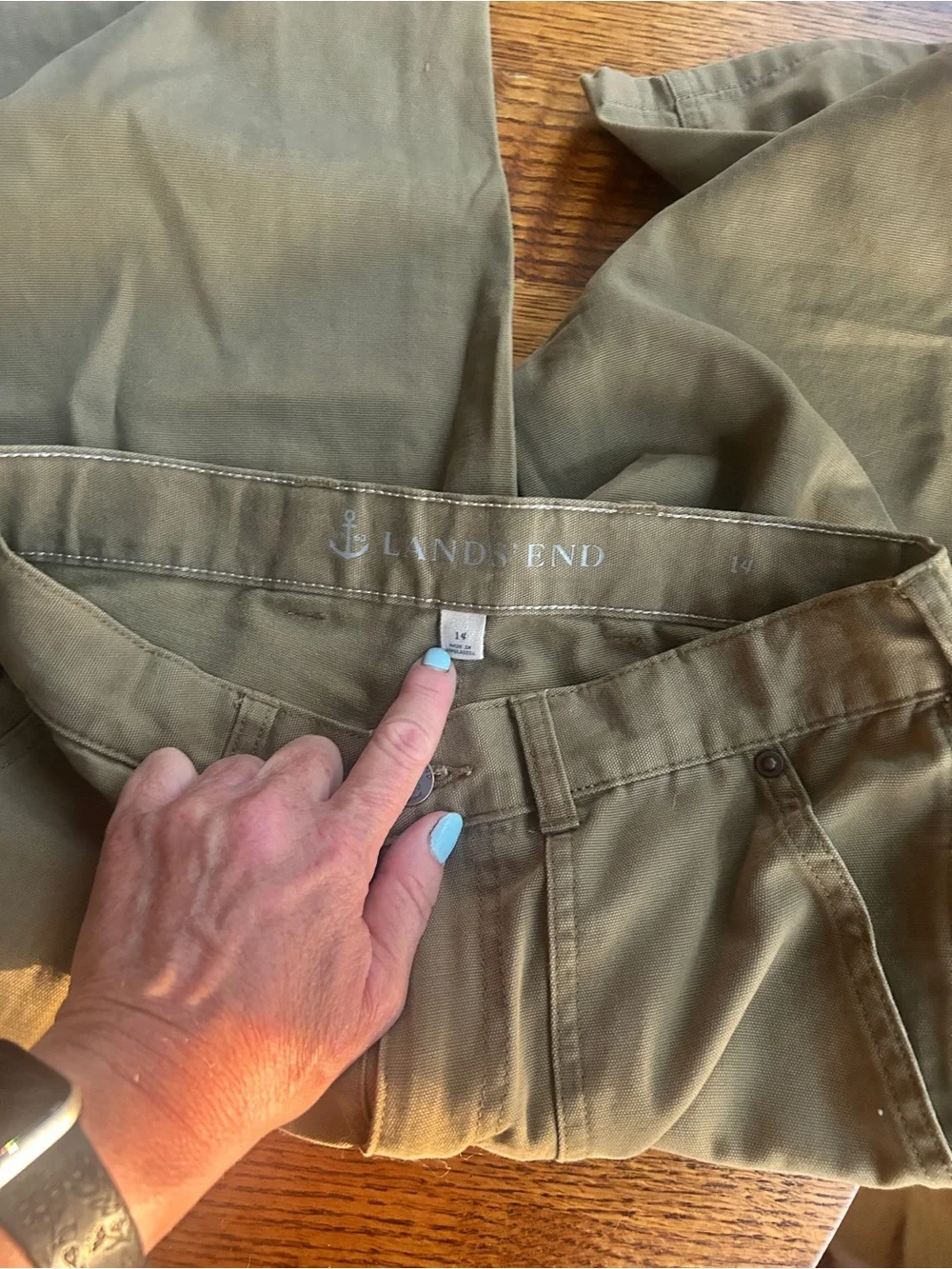 Lands' End Olive Utility Casual Pants for Kids